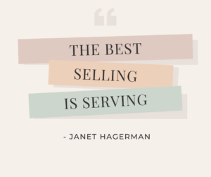 graphic with a quote from janet hagerman